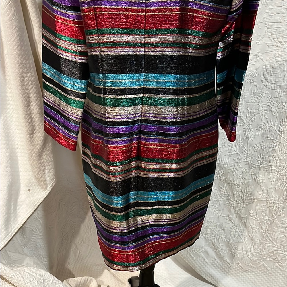 Trina Turk Metallic Striped‎ Shift Dress - Picture 5 of 13